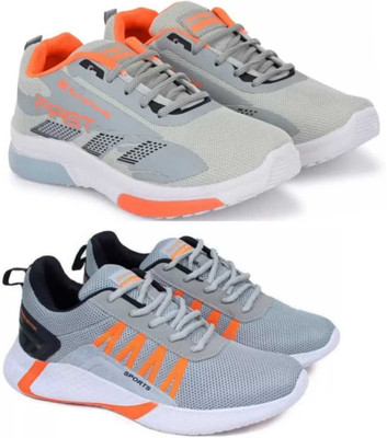 hxn Combo Pack Of 2 Sneakers For Men(Grey , 8)