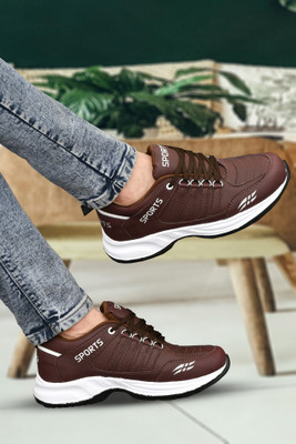 Juta Comfortable Premium Stylish Unique Trendy Popular KUS2041_BROWN for Men Running Shoes For Men(Brown , 7)
