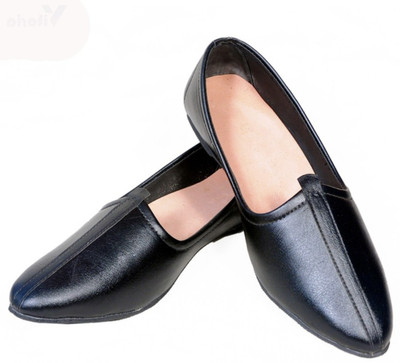 JAIPUR DIVINECRAFT Men's Jalsa Jutti,Jutis For Men BLACK Slip On For Men(Black , 6)