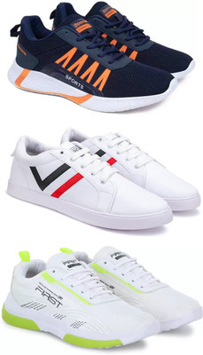 Pennon Pennon Sport Shoe LaceUp Lightweight Multicolour Running Shoes For Men Pack Of 3 Running Shoes For Men(Multicolor , 8)