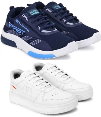 Ketolite Combo Pack of 2 Sneakers For Men(Navy, White , 10)