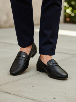 BTOM Premium Synthetic Leather Casual Loafer Loafers For Men(Black)