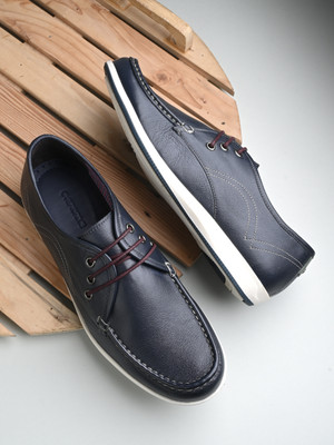 house of common Boat Shoes For Men(Blue , 6)