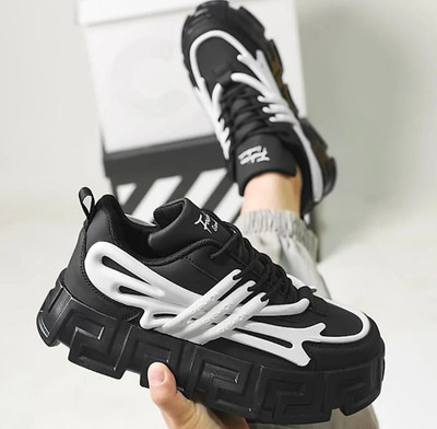 AROOTER CHUNKY TRENDING SNEAKERS Casuals For Men(Black , 10)