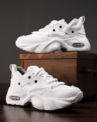 Woakers White Casual Sneakers For Men Sneakers For Men(White , 7)