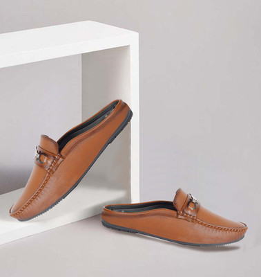 GWAL G Gwal G Back Open Loafers,casual,partywear,DailywearAnd Wedding shoes for Men's Loafers For Men(Tan , 7)
