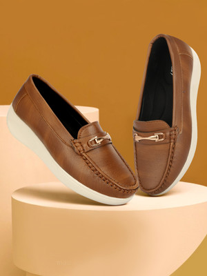 TROTUS Rich Quality|Comfortable|Ultra Lightweight|Perfect Style Loafers For Women(Tan , 8)