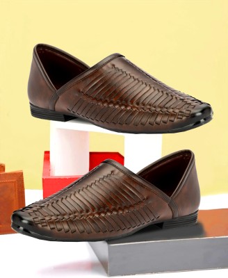 Bestows Casual/Wedfding Stylish Mojaris Jutis For Men(Brown , 9)