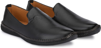 Rising Wolf Synthetic Leather Lightweight Loafer for Daily Use | Mild Waterproof Protection Casuals For Men(Black , 9)