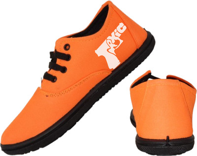 Kenamin Stylish Casual Shoes for Men and kids Casuals For Men(Orange, White , 8)
