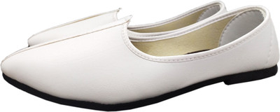 AXOLOTL Men Ethnic Mojaris for Men Slip On For Men(White , 5)