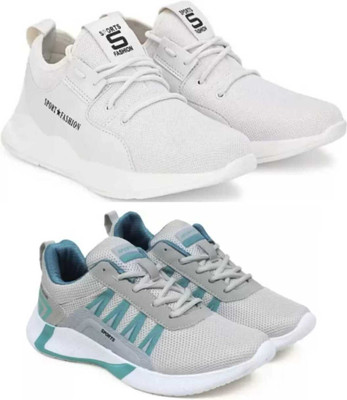 Ketolite Combo Pack Of 2 Sneakers For Men(White, Grey , 7)