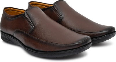 VIPSJAZZY Formal Office Daily use Decent Shoe Slip On For Men(Brown , 10)