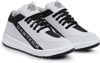 DARTKICK Versatile Casual Shoes for Men – Smart, Sleek & Comfortable Casuals For Men(White, Black , 9)