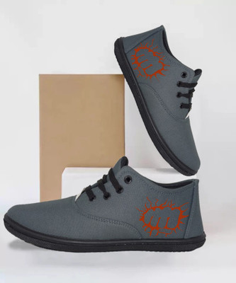 KANEGGYE CASUALS FOR MEN & KIDS Casuals For Men(Grey, Orange , 9)