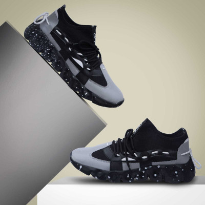 hawkenterprises Shoes For Men Sneakers For Men(Black, Grey , 6)