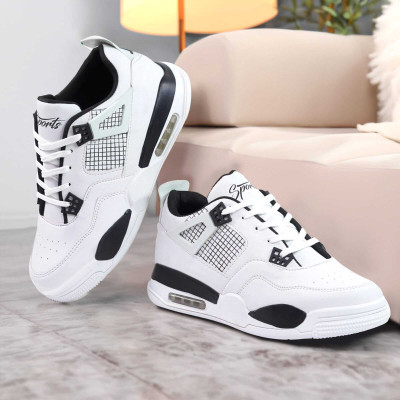 broniq BRONIQ WHITE SPOTO CASUAL/ SPORTS SHOES FOR MEN Casuals For Men(White , 8)