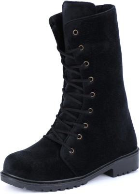 SNASTA Calf Length Boots for women Boots For Women(Black)