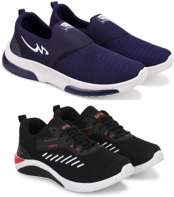 hxn Combo Pack Of 2 Sneakers For Men(Navy, Black , 6)