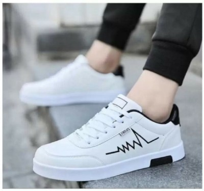 URBANBOX Stylish & Trending Outdoor Walking Comfortable Sneakers For Men(White, Black)