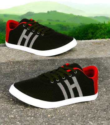 Free Kicks SW- mcw145 Black Dailywear Sneakers For Men(Black, Red , 10)