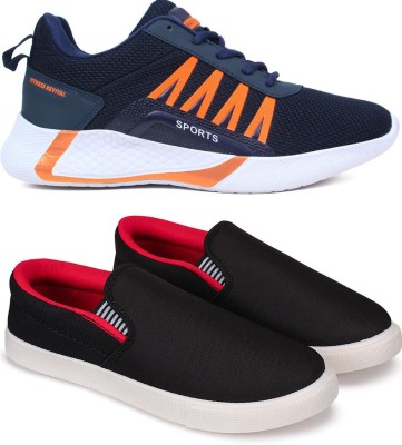 Free Kicks Combo of 2 FK- 394 & Fitman Stylish Running Shoes For Men(Blue, Orange, Black, Red)