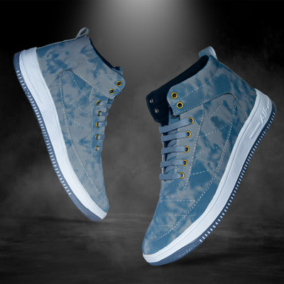 house of common Casual High neck Boots For Men(Grey , 6)