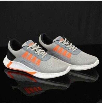 Begone Running Shoes For Men(Grey, Orange , 8)