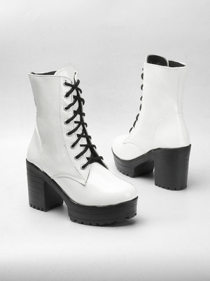 KILLER Women Boot's | Stylish Latest Fashionable Boots for Women's & Girl's Boots For Women(White , 4)