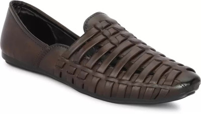 Empeno Stylish/ Party wear & Ethnic Nagra Juttis & Casual Loafers Mojaris For Men(Brown , 9)