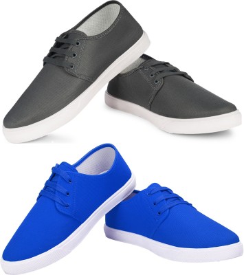 Free Kicks Combo of 2 FK-201 Trendy Sneakers For Men(Grey, Blue)