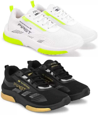 Ketolite Combo Pack Of 2 Sneakers For Men(White, Black , 8)