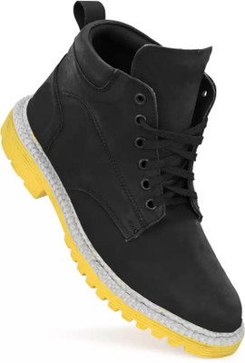 WALKWISE BOOT-BLACK Boots For Men(Black , 9)