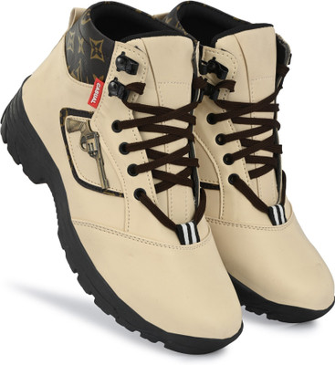 lejano High Tops For Men(Camel, Black , 8)