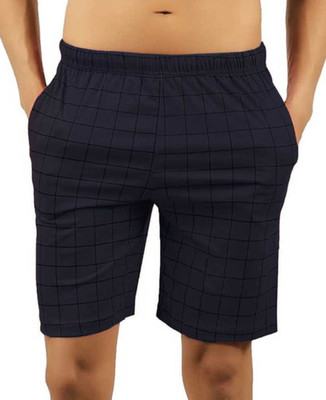 CAPTMARTIN Checkered Men Blue Bermuda Shorts