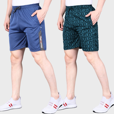 RK Costing Printed Men Blue, Green Regular Shorts