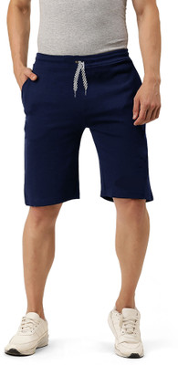 WILD CAMO Solid Men Blue Bermuda Shorts