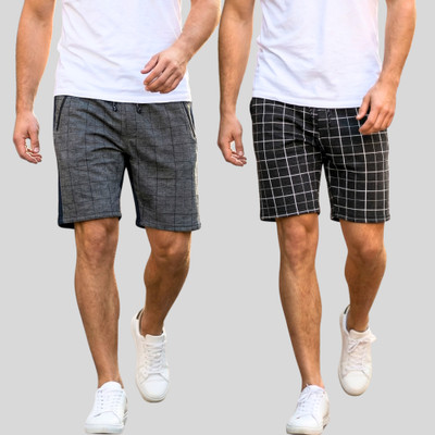 TL Creation Checkered Men Multicolor Regular Shorts