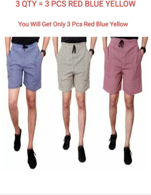 MASSIVE ENTERPRISES Checkered Men Multicolor Regular Shorts