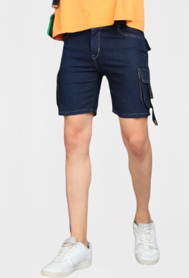 comfits Solid Men Denim Dark Blue Denim Shorts
