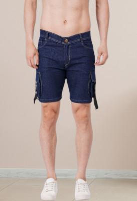METRONAUT Solid Men Denim Dark Blue Denim Shorts