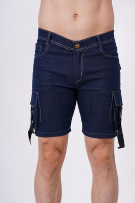 METRONAUT Solid Men Denim Dark Blue Denim Shorts
