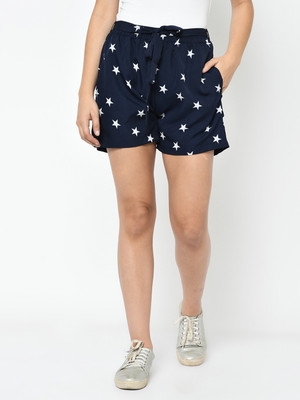 My Swag Printed Women Blue Regular Shorts