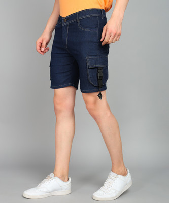 METRONAUT Solid Men Denim Dark Blue Denim Shorts