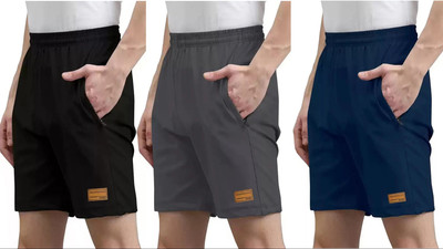 Solid Men Multicolor Regular Shorts