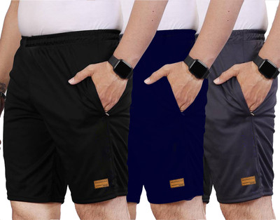 shopyholik Solid Men Multicolor Regular Shorts