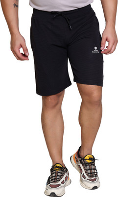 James Hamilton Self Design Men Black Regular Shorts