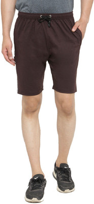 UZARUS Solid Men Brown Regular Shorts