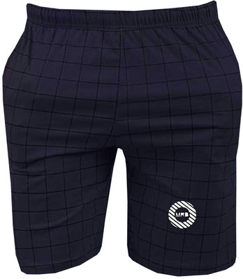 MRB Self Design Men Blue Regular Shorts