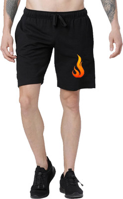 ACTIVEMENS Graphic Print Men Black Basic Shorts